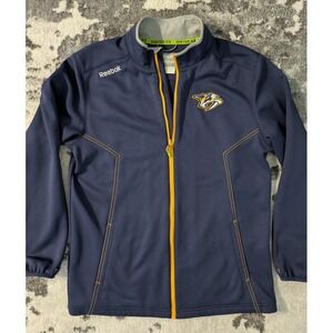 Nashville Predators Navy Blue Reebok Center Ice Full Zip Hockey Jacket NHL‎